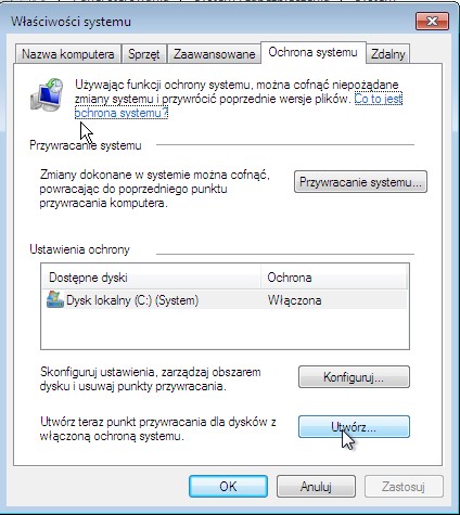 Przywracanie systemu w Windows 7