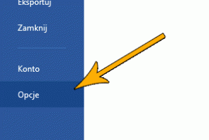 Opcje w Microsoft Word 2013