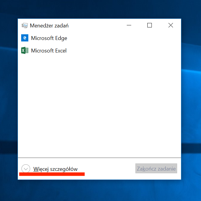 Menadżer zadań - Windows 10